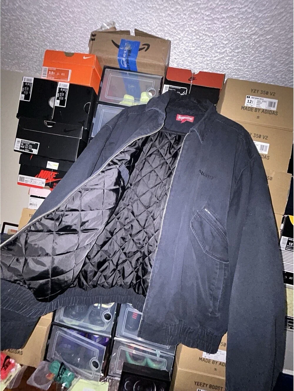 Supreme Hooded Utility Jacket Black FW25 size XL Nice Coat
